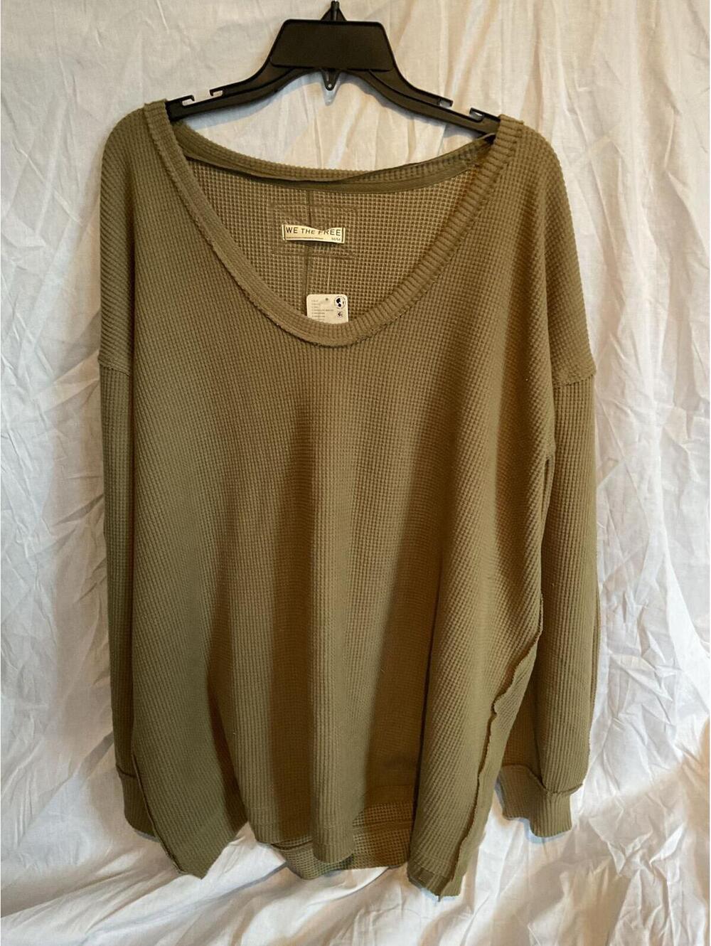 NWT-Free People Gothic Olive Cross Dye -M